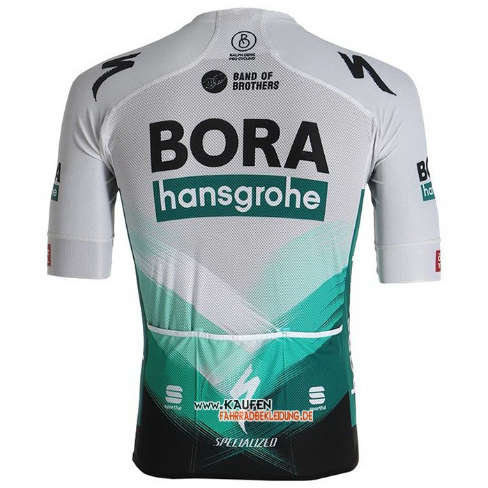 Bora-Hansgrone Kurzarmtrikot 2021 und Kurze Tragerhose Wei Grun Shwarz